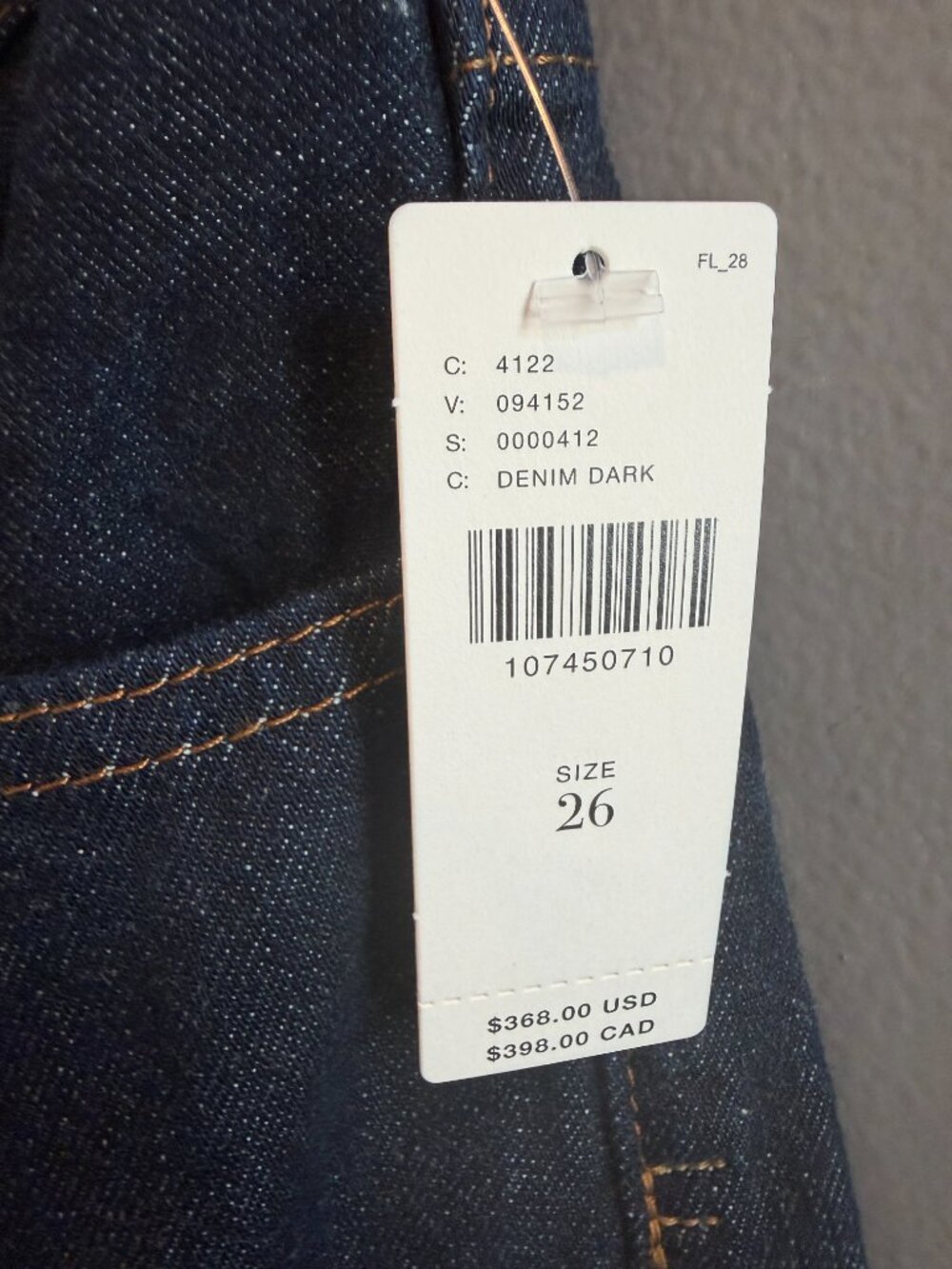 FRAME The Off Duty Drawstring Bow High Rise Jeans in Rinse 26 - Picture 11 of 13